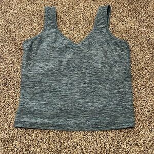 Senita Athletics - Dynamic Cropped Tank in Heathered Pacific